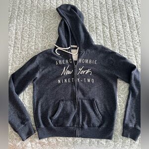 Abercrombie & Fitch Blue Hoodie with White Accents